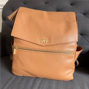 Freshly Picked Tan Leather Diaper Bag Backpack | Hardly Worn